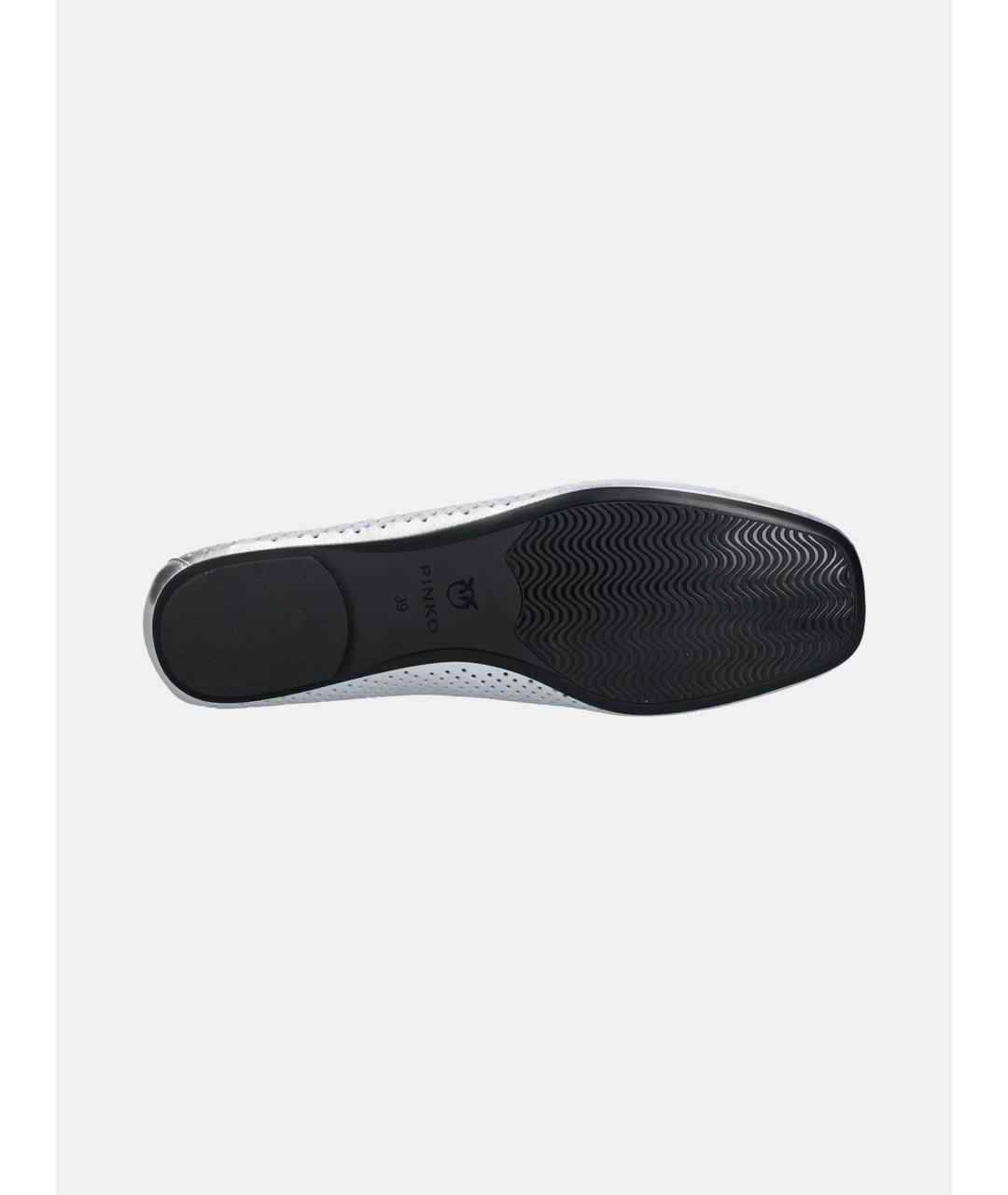 PINKO Серебряные кожаные балетки, фото 5