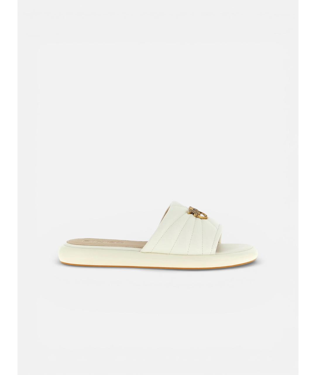 PINKO Белые кожаные шлепанцы, фото 5