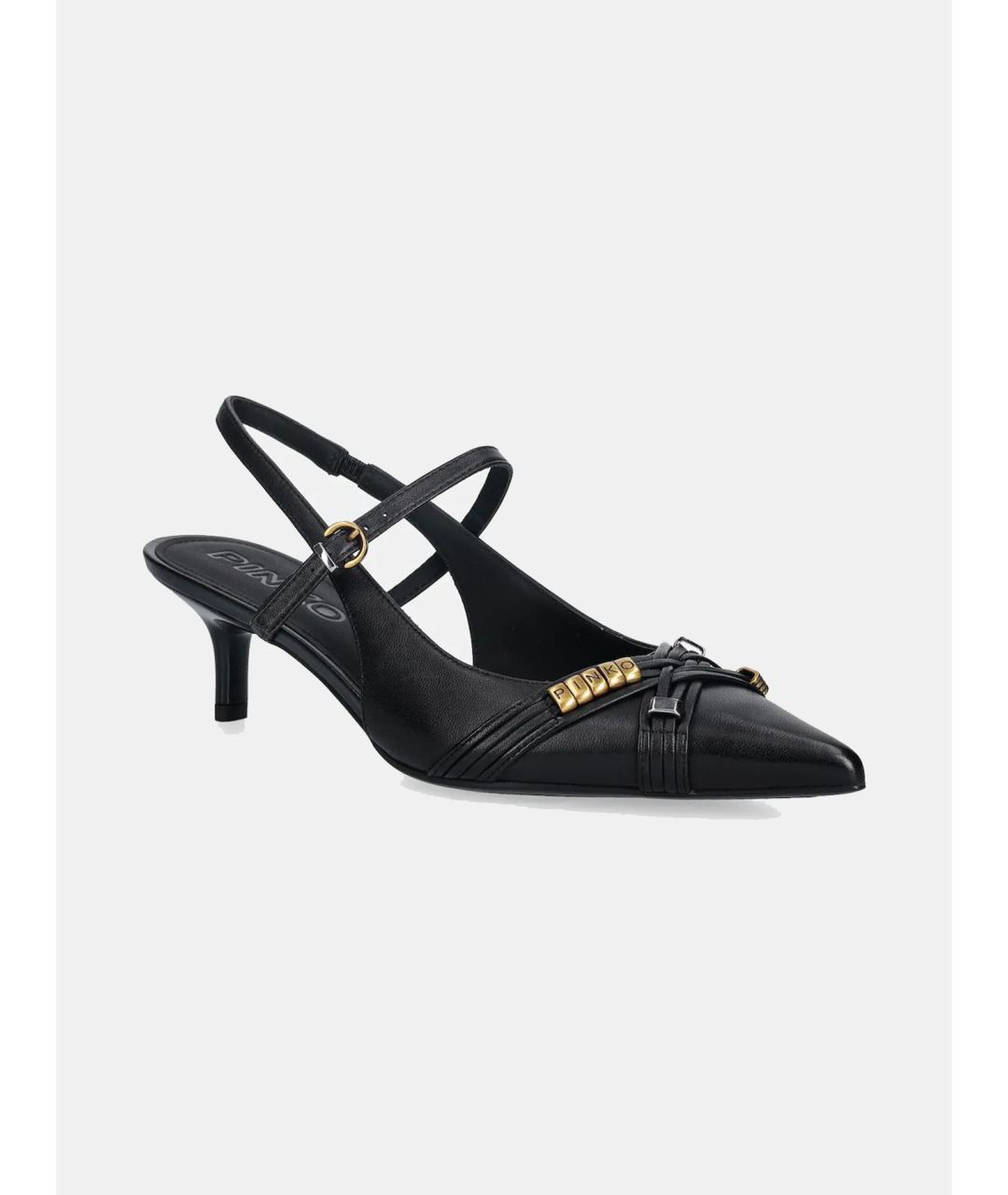 PINKO Черные кожаные туфли, фото 2