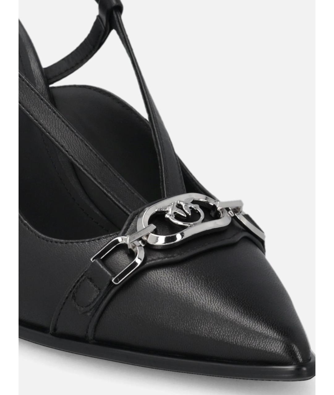 PINKO Черные кожаные туфли, фото 4