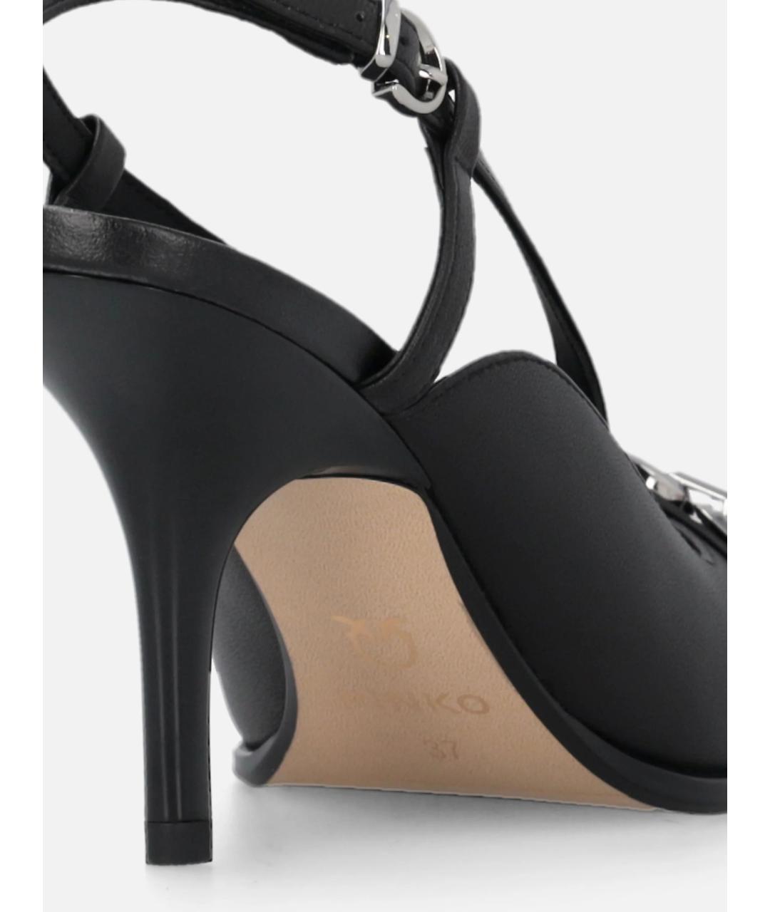 PINKO Черные кожаные туфли, фото 7