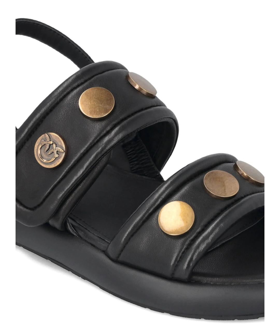 PINKO Черные кожаные босоножки, фото 5