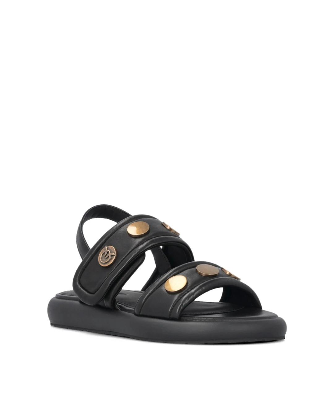 PINKO Черные кожаные босоножки, фото 2