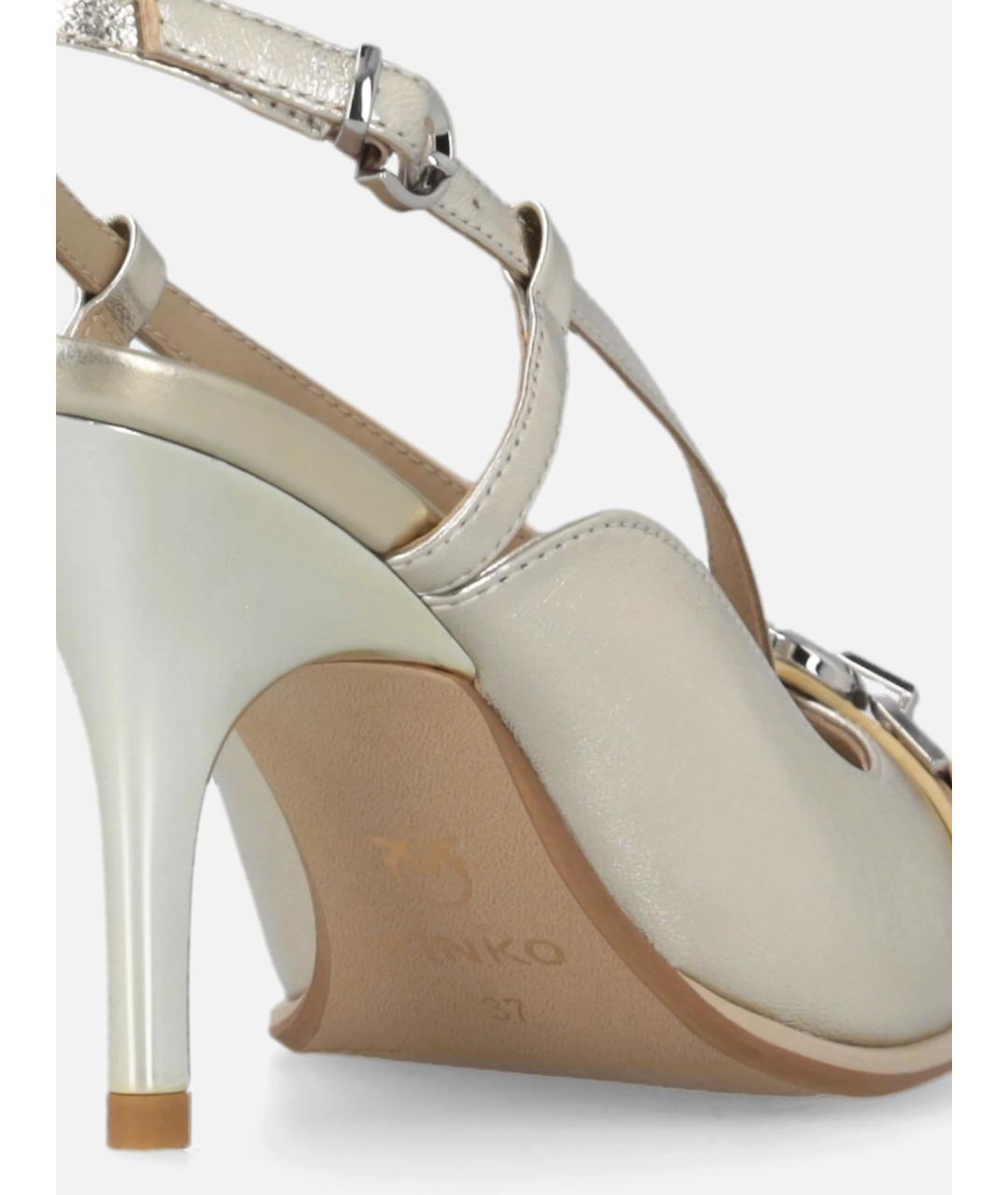 PINKO Серебряные кожаные туфли, фото 7