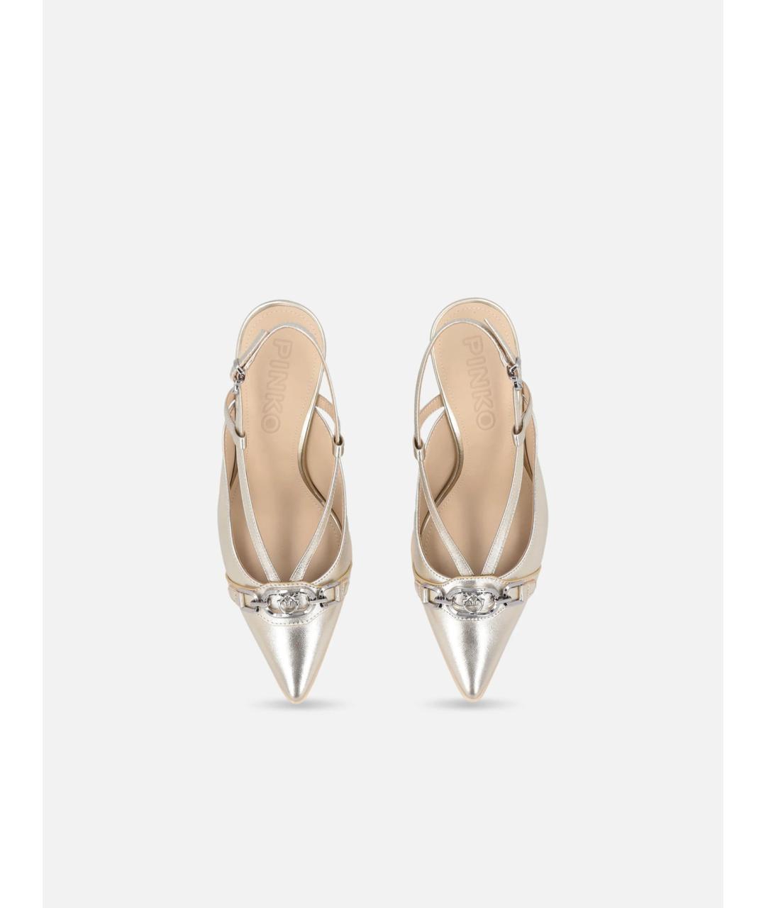 PINKO Серебряные кожаные туфли, фото 9