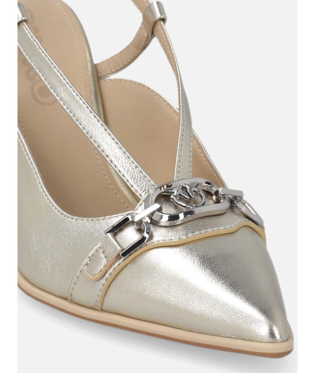 PINKO Серебряные кожаные туфли, фото 4