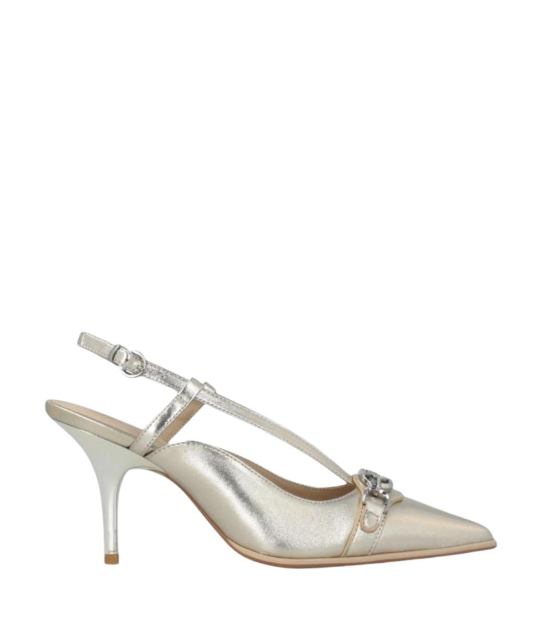 PINKO Серебряные кожаные туфли, фото 1