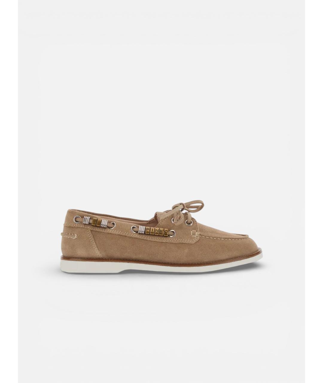 PINKO Бежевые замшевые мокасины, фото 5