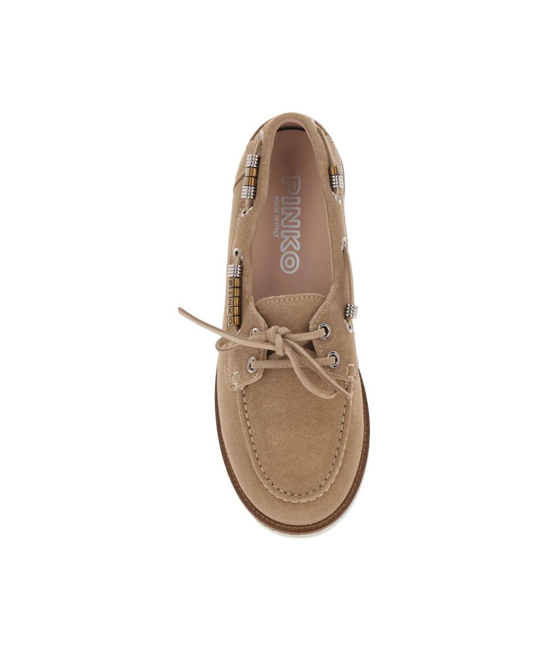 PINKO Бежевые замшевые мокасины, фото 4