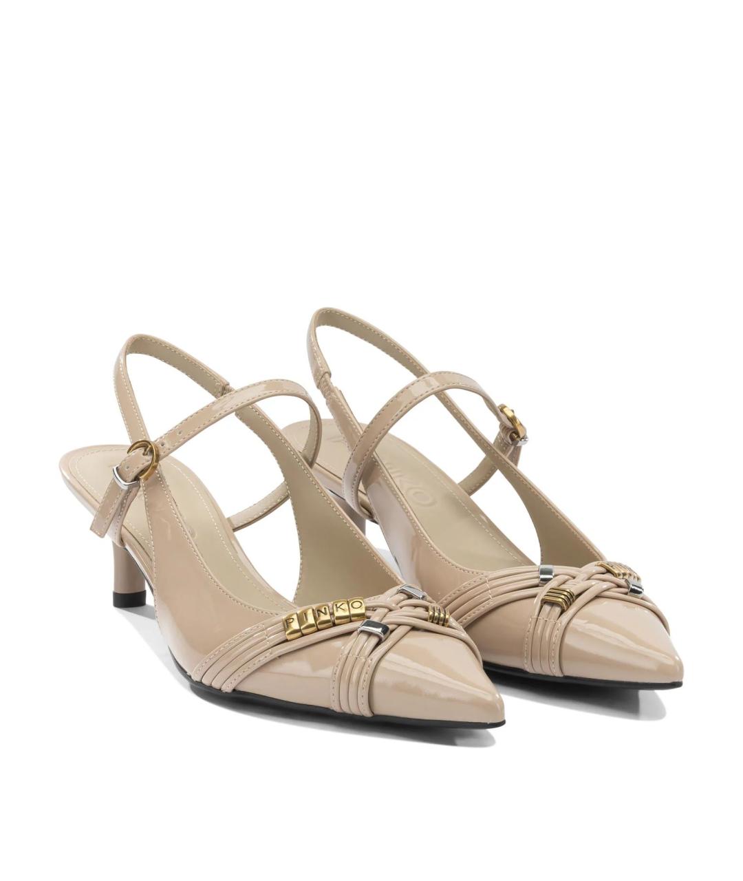 PINKO Бежевые кожаные туфли, фото 2