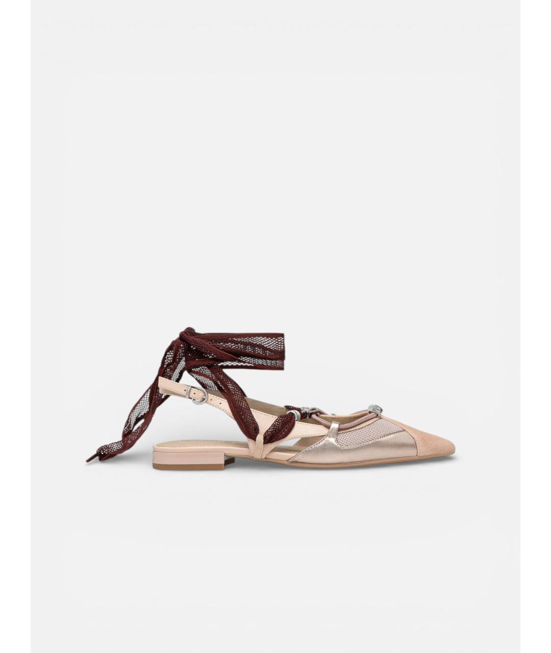 PINKO Розовые текстильные балетки, фото 6