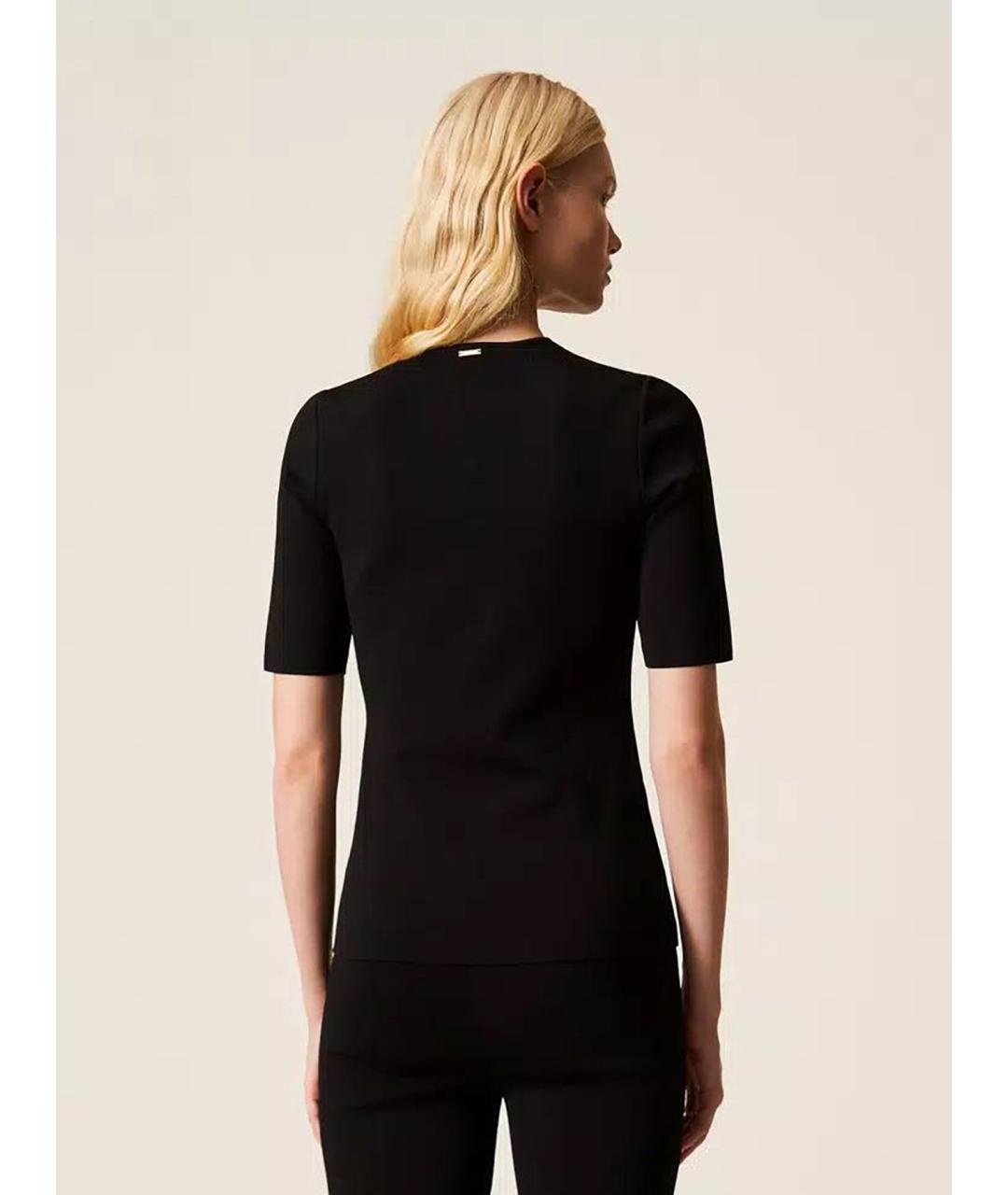 TWIN-SET Черный вискозный жакет/пиджак, фото 4