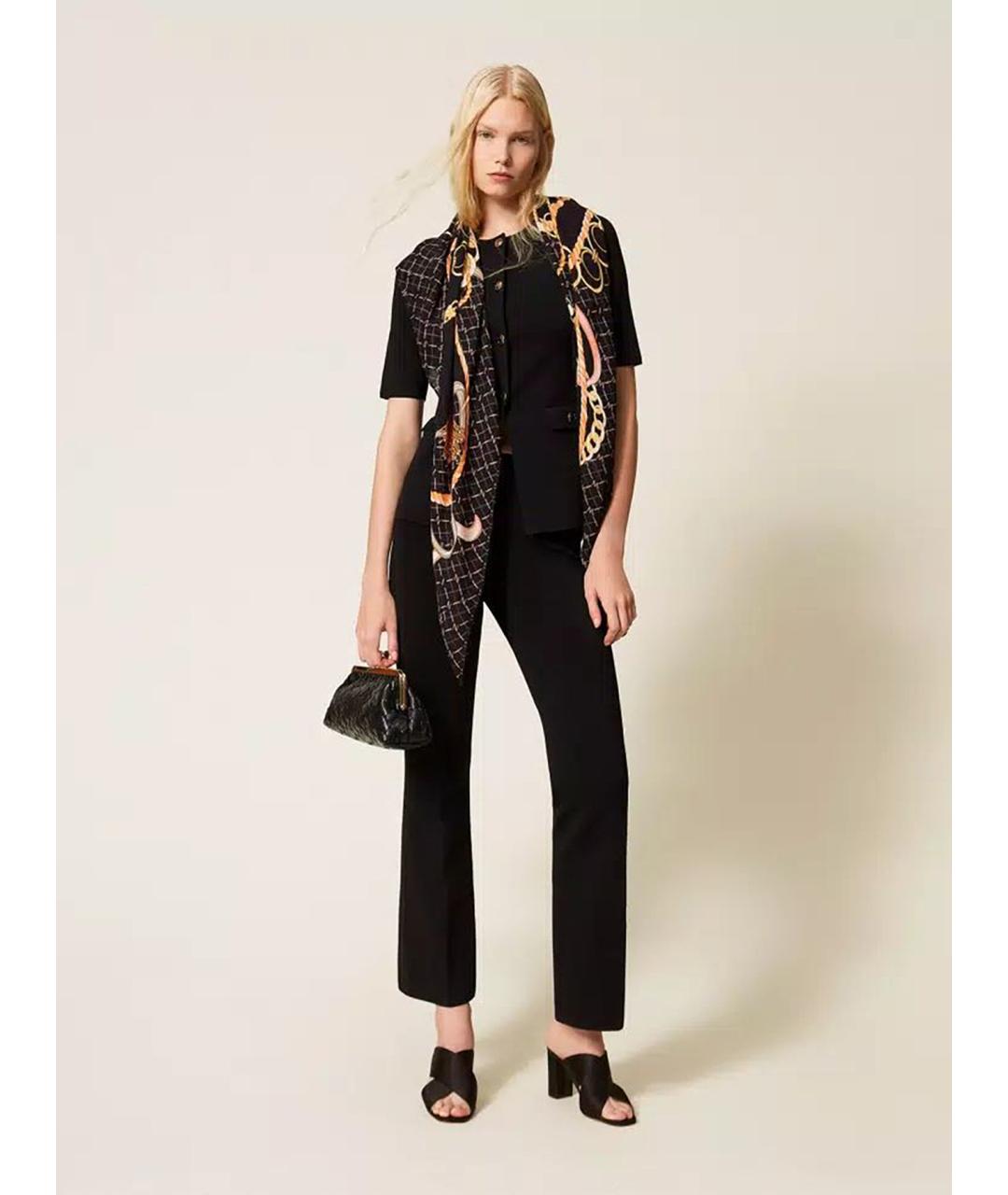 TWIN-SET Черный вискозный жакет/пиджак, фото 2