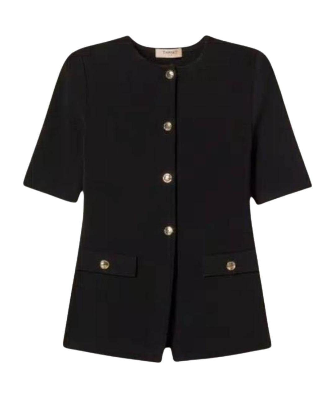TWIN-SET Черный вискозный жакет/пиджак, фото 1