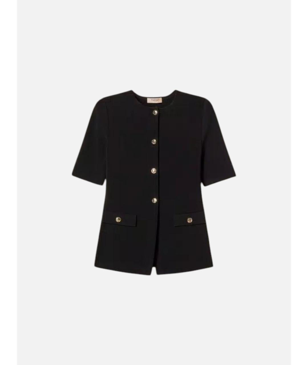 TWIN-SET Черный вискозный жакет/пиджак, фото 6