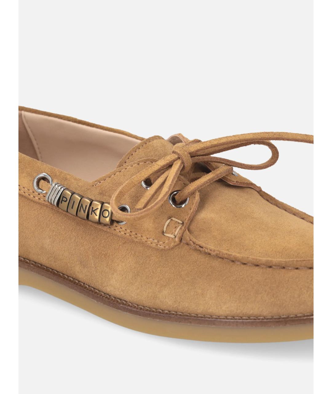PINKO Бежевые замшевые мокасины, фото 4