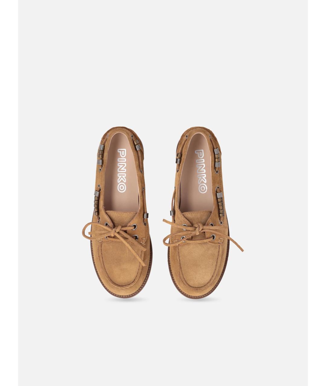 PINKO Бежевые замшевые мокасины, фото 9