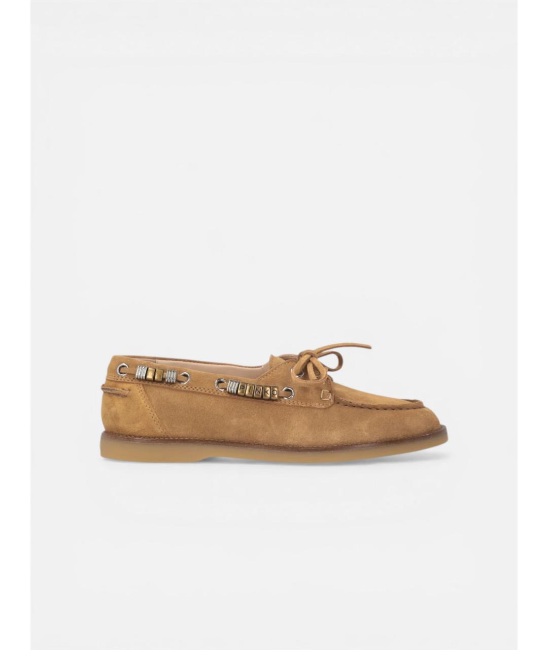 PINKO Бежевые замшевые мокасины, фото 10