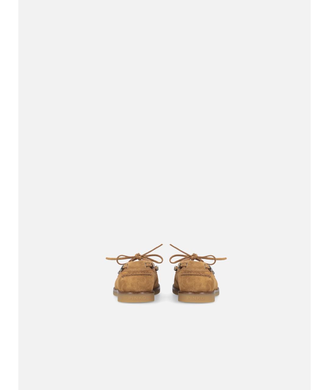 PINKO Бежевые замшевые мокасины, фото 8