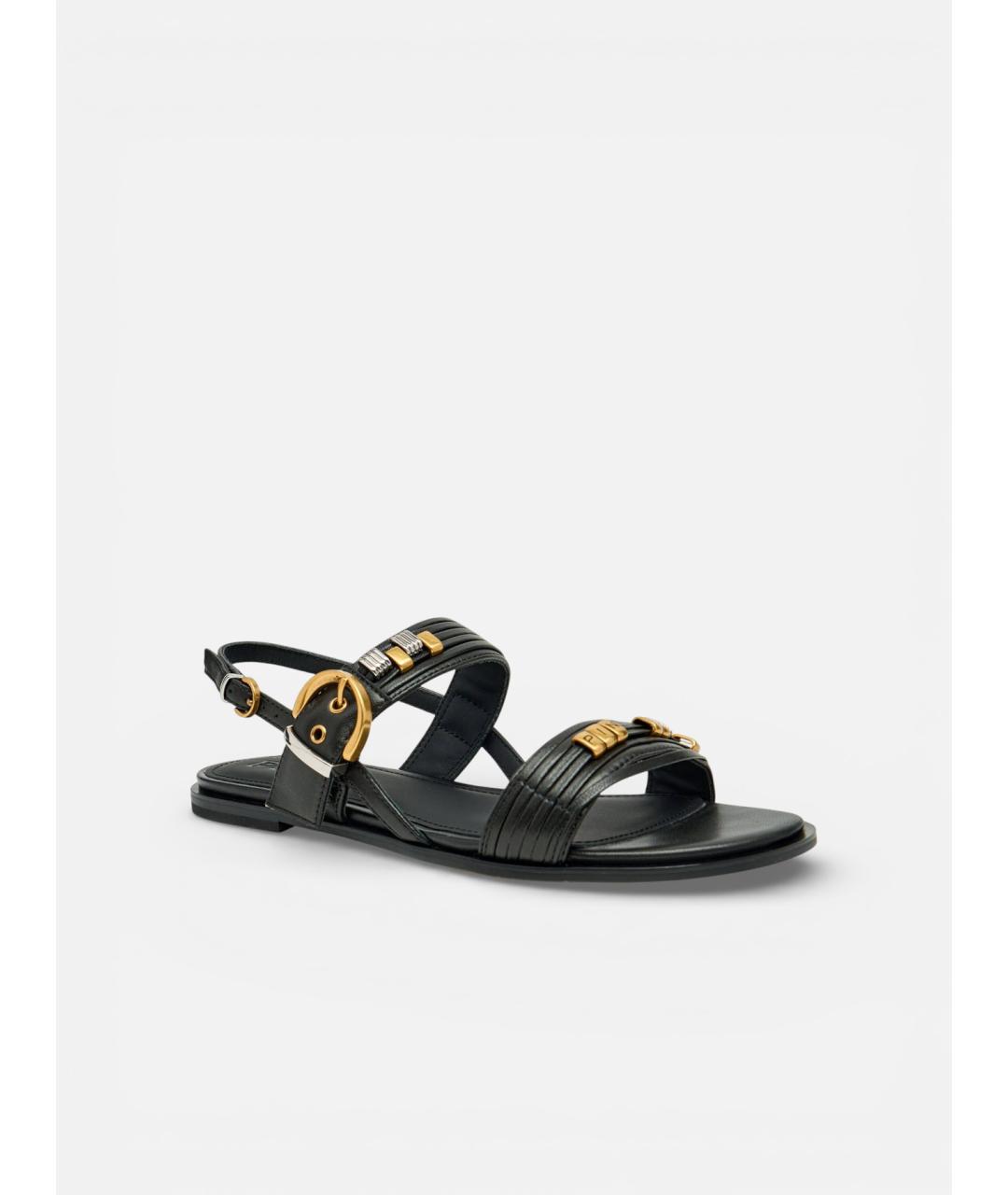 PINKO Черные кожаные сандалии, фото 5