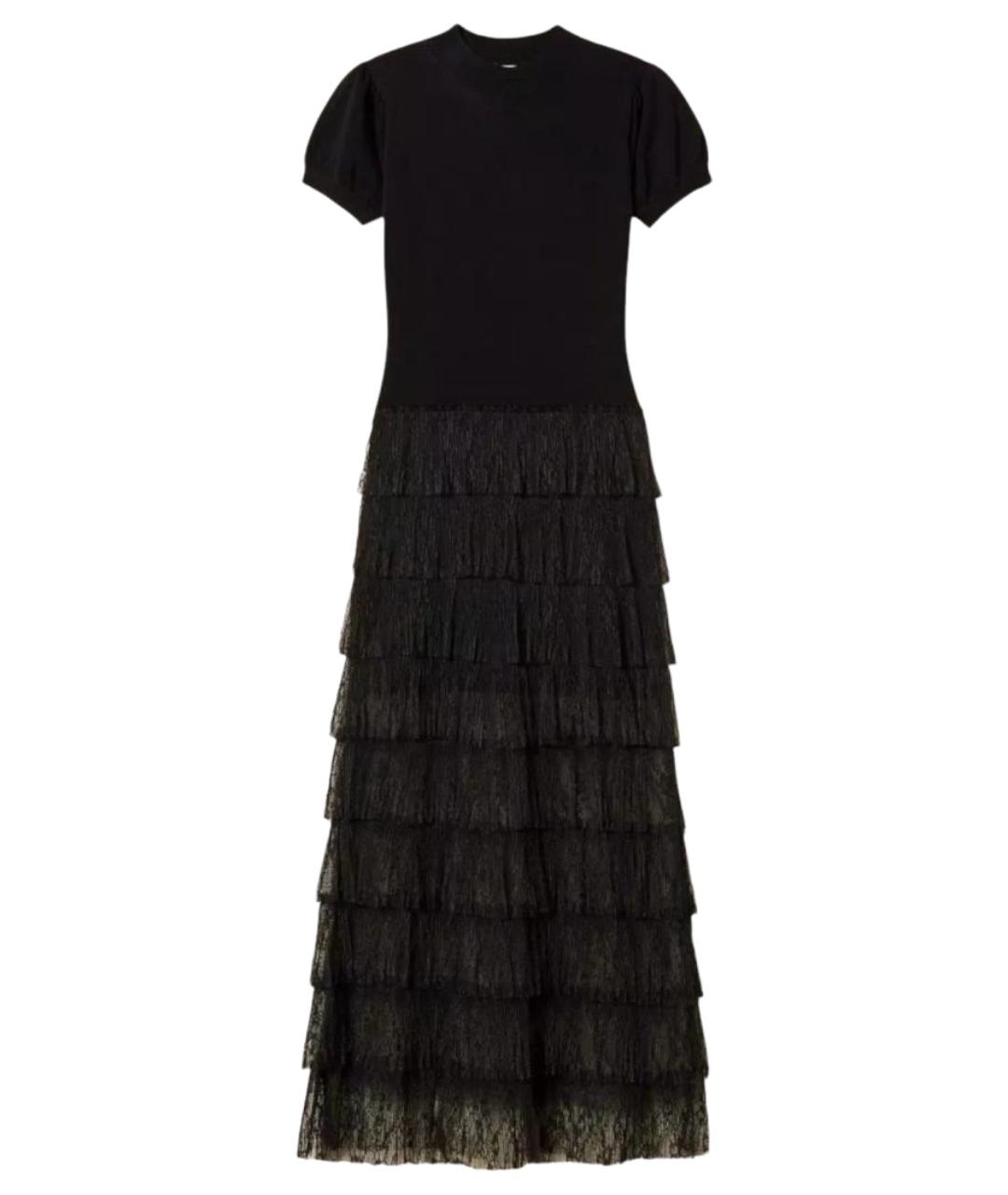 TWIN-SET Черное вискозное повседневное платье, фото 1