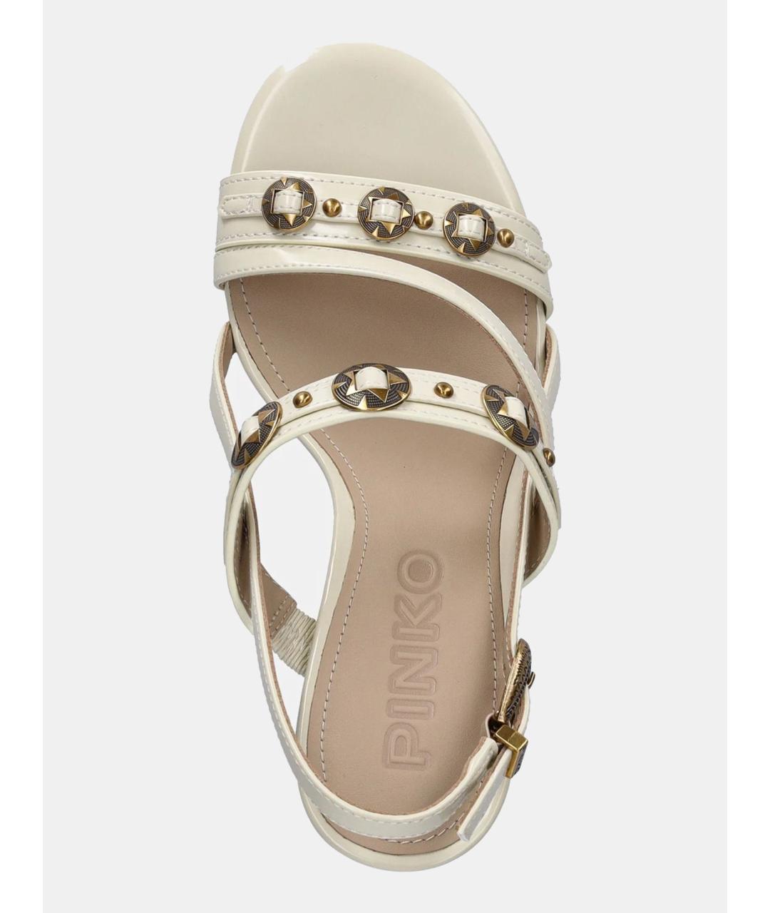PINKO Белые кожаные босоножки, фото 4