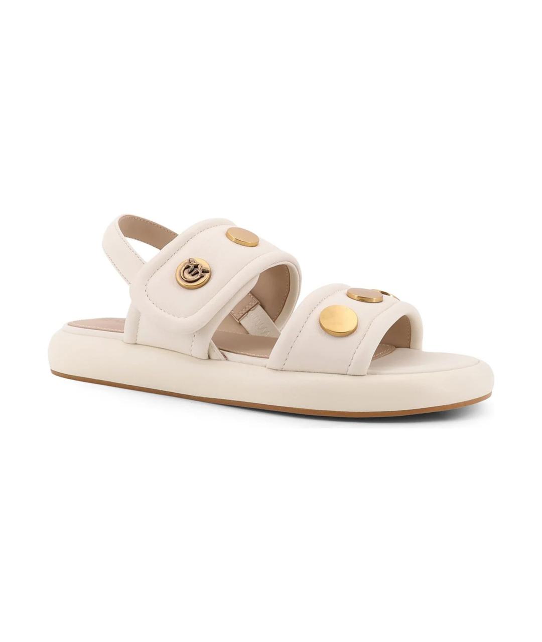 PINKO Бежевые кожаные босоножки, фото 2