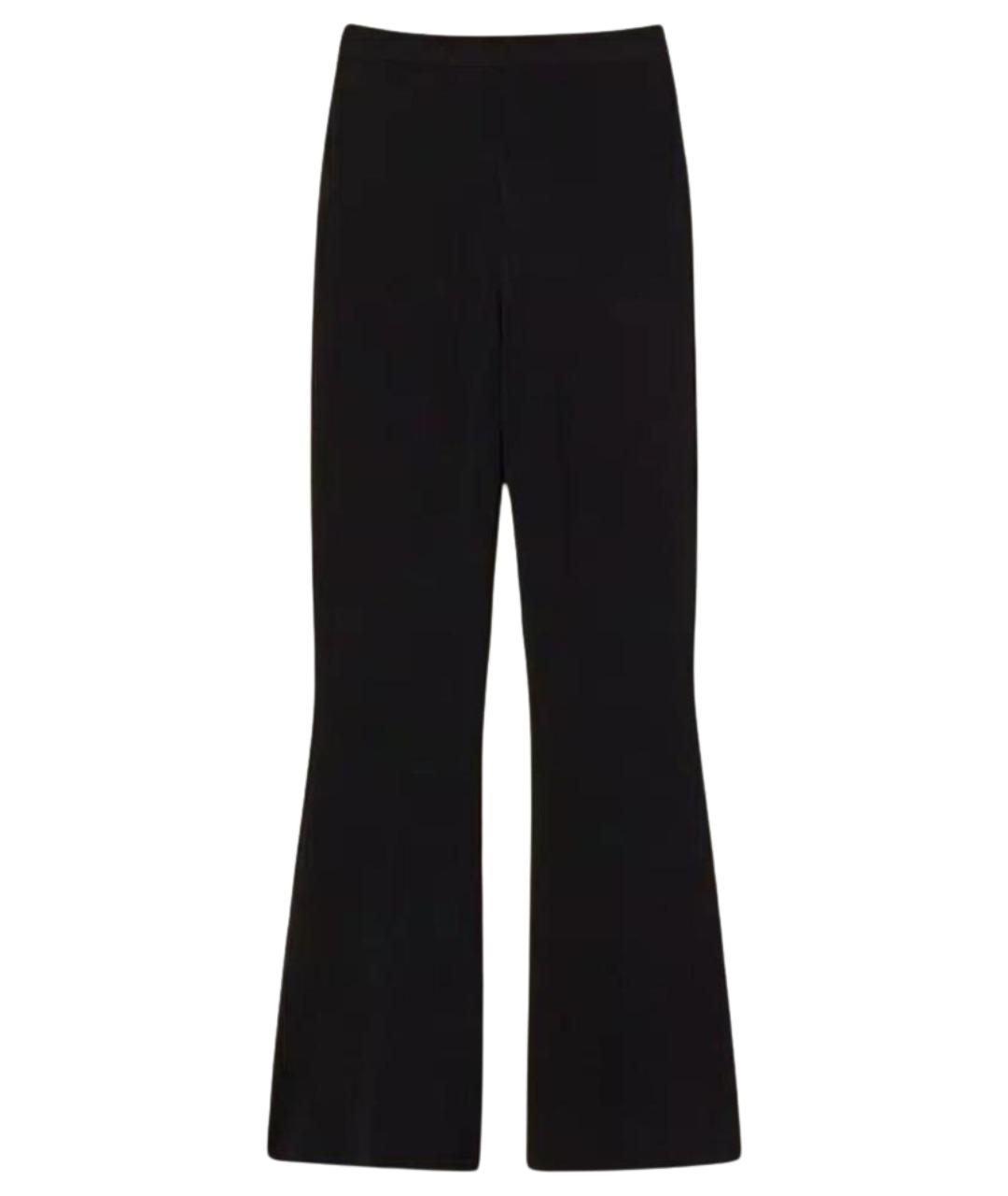 TWIN-SET Черные вискозные прямые брюки, фото 1