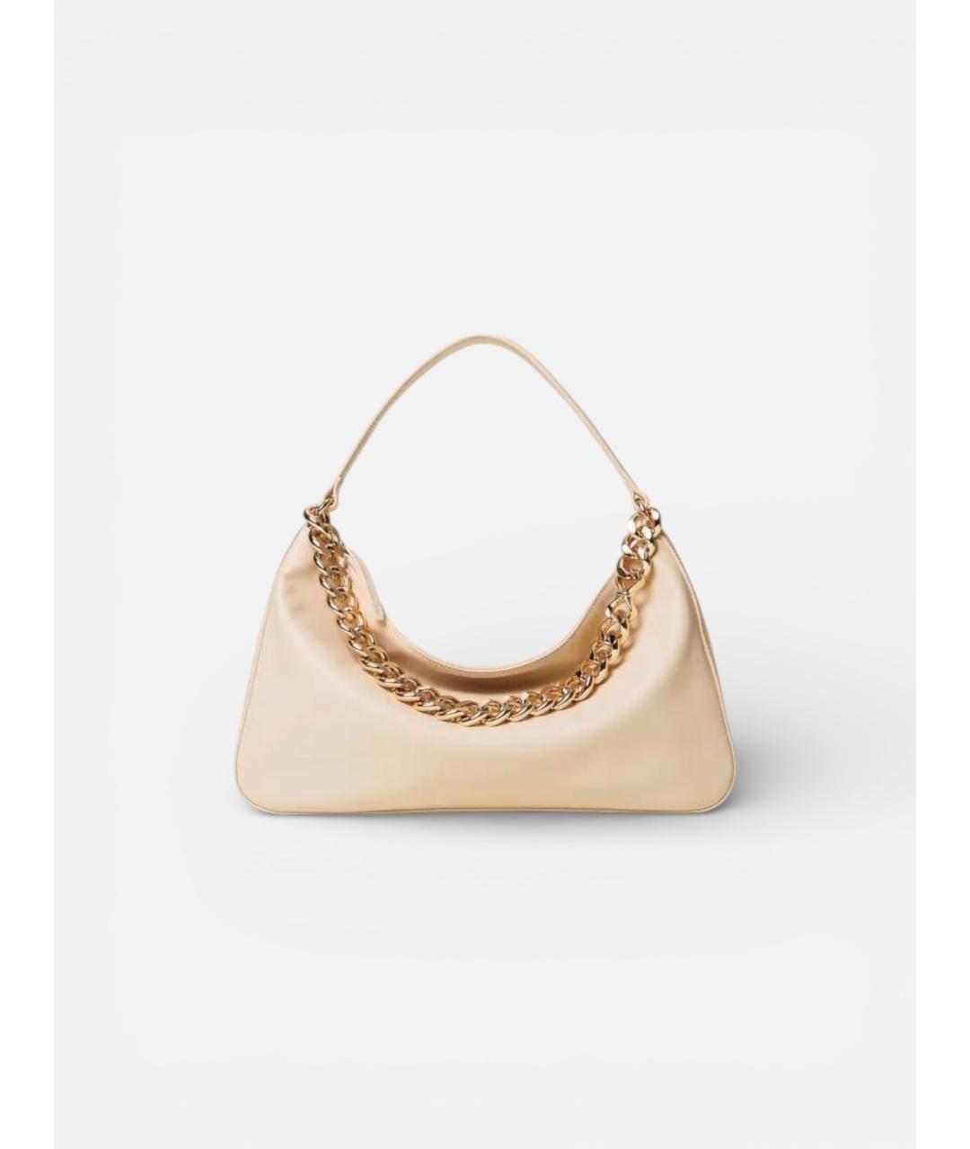 TWIN-SET Бежевая кожаная сумка через плечо, фото 5