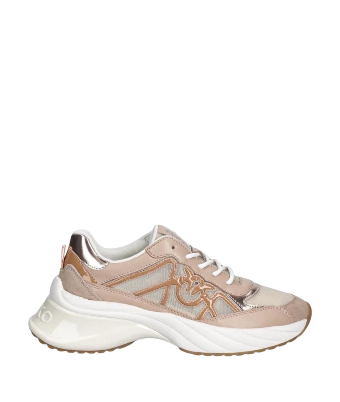 PINKO Бежевые текстильные кроссовки, фото 1