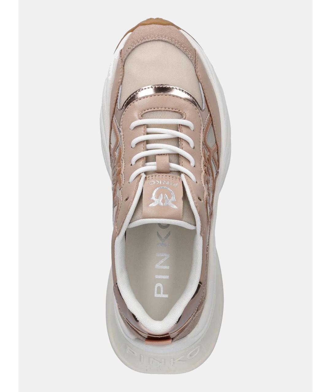 PINKO Бежевые текстильные кроссовки, фото 4