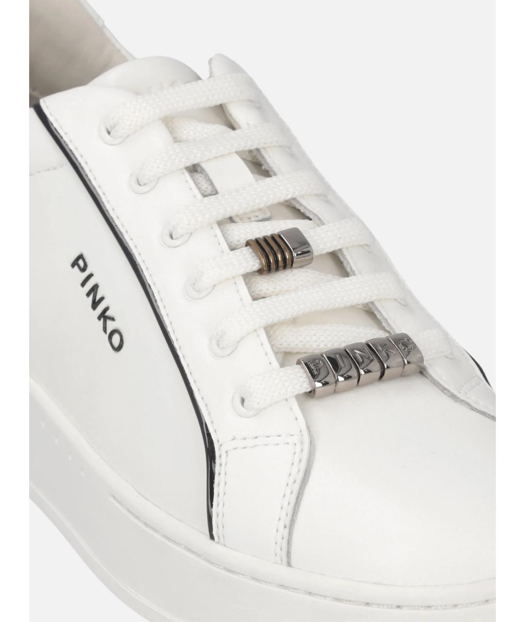PINKO Белые кожаные кеды, фото 4