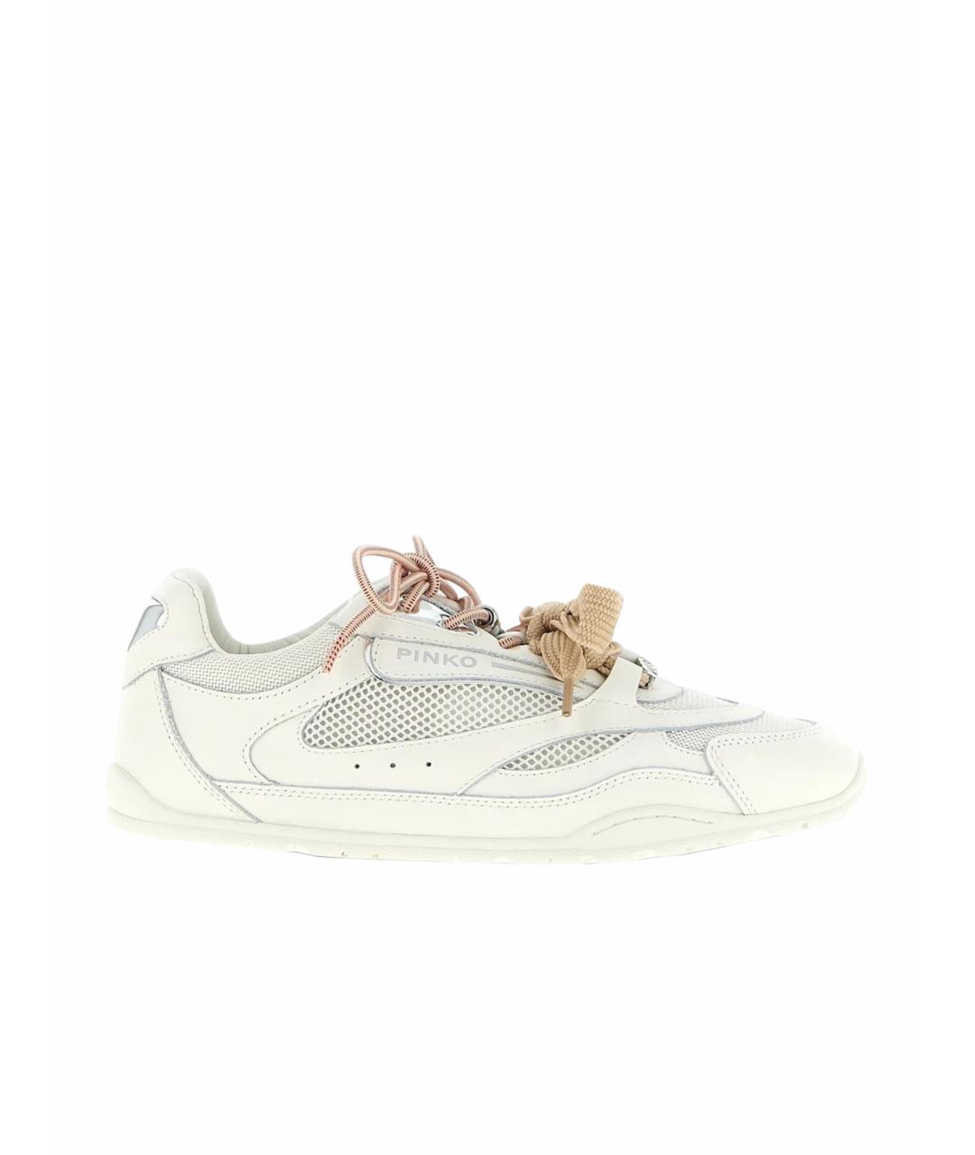 PINKO Белые кожаные кроссовки, фото 1