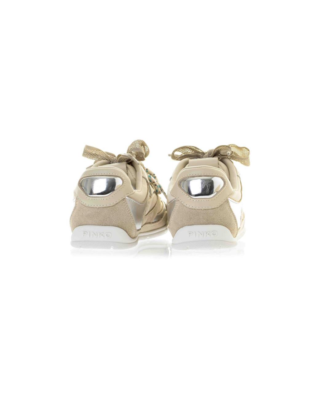PINKO Бежевые замшевые кроссовки, фото 3