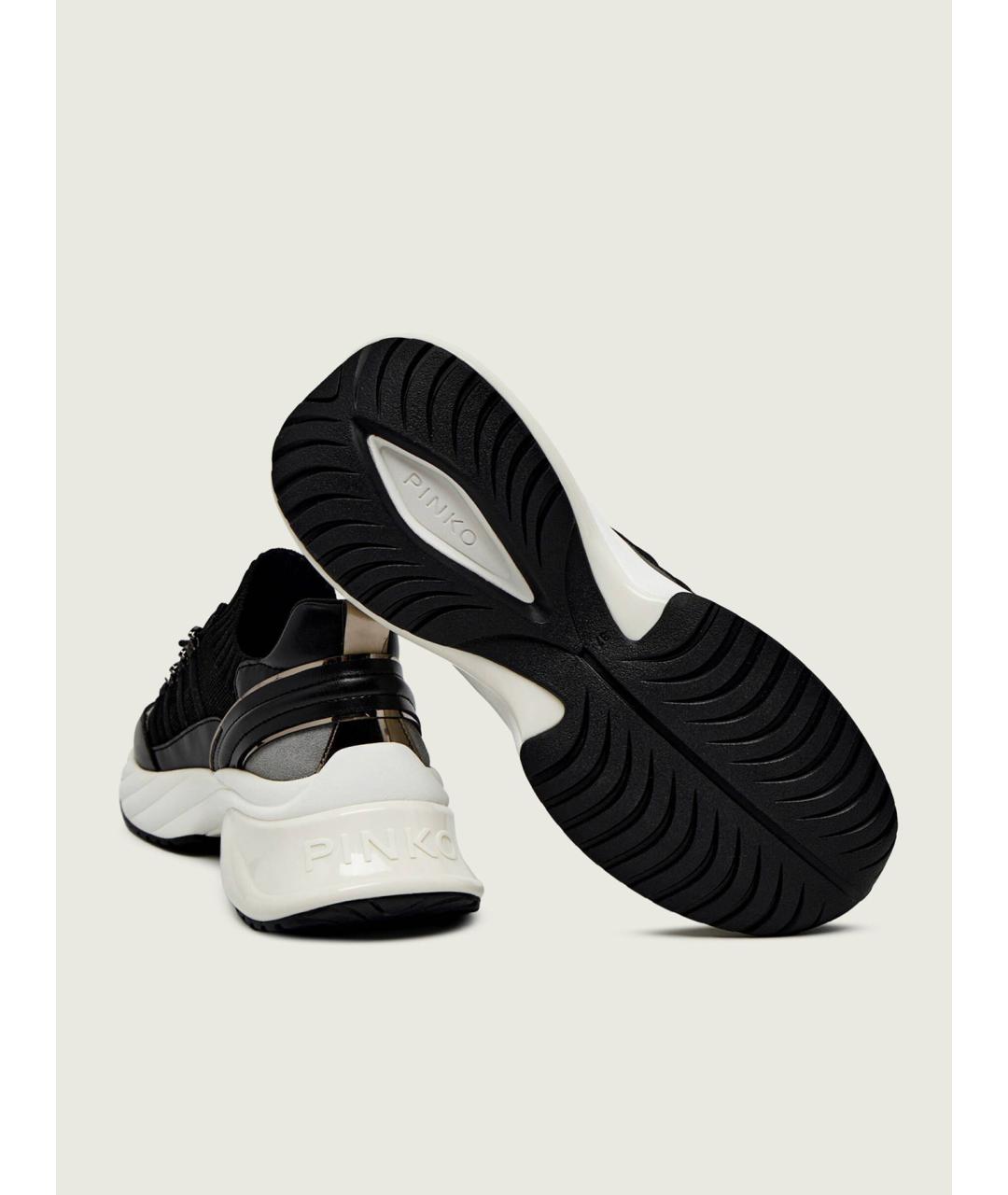 PINKO Черные кожаные кроссовки, фото 4
