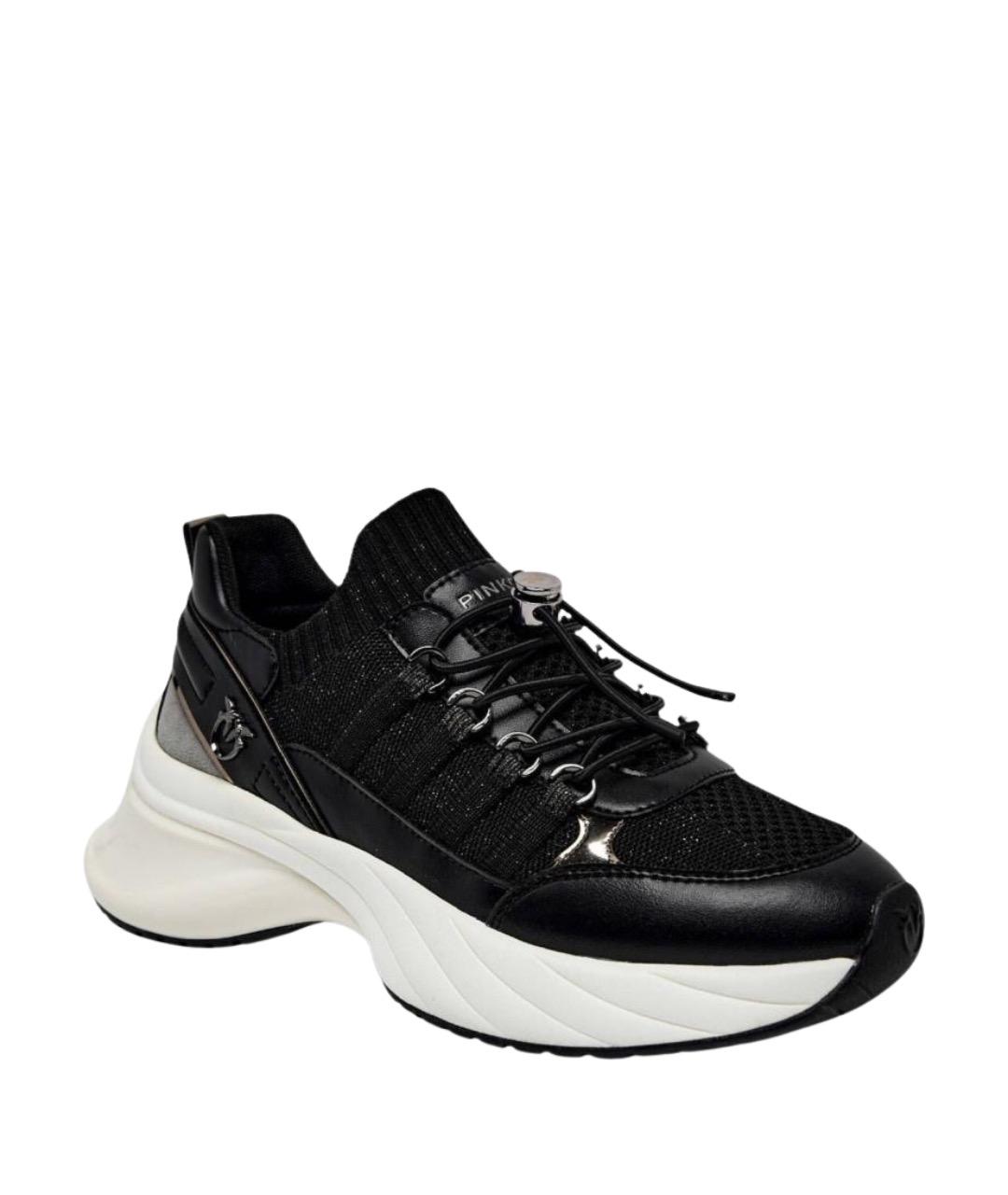PINKO Черные кожаные кроссовки, фото 1