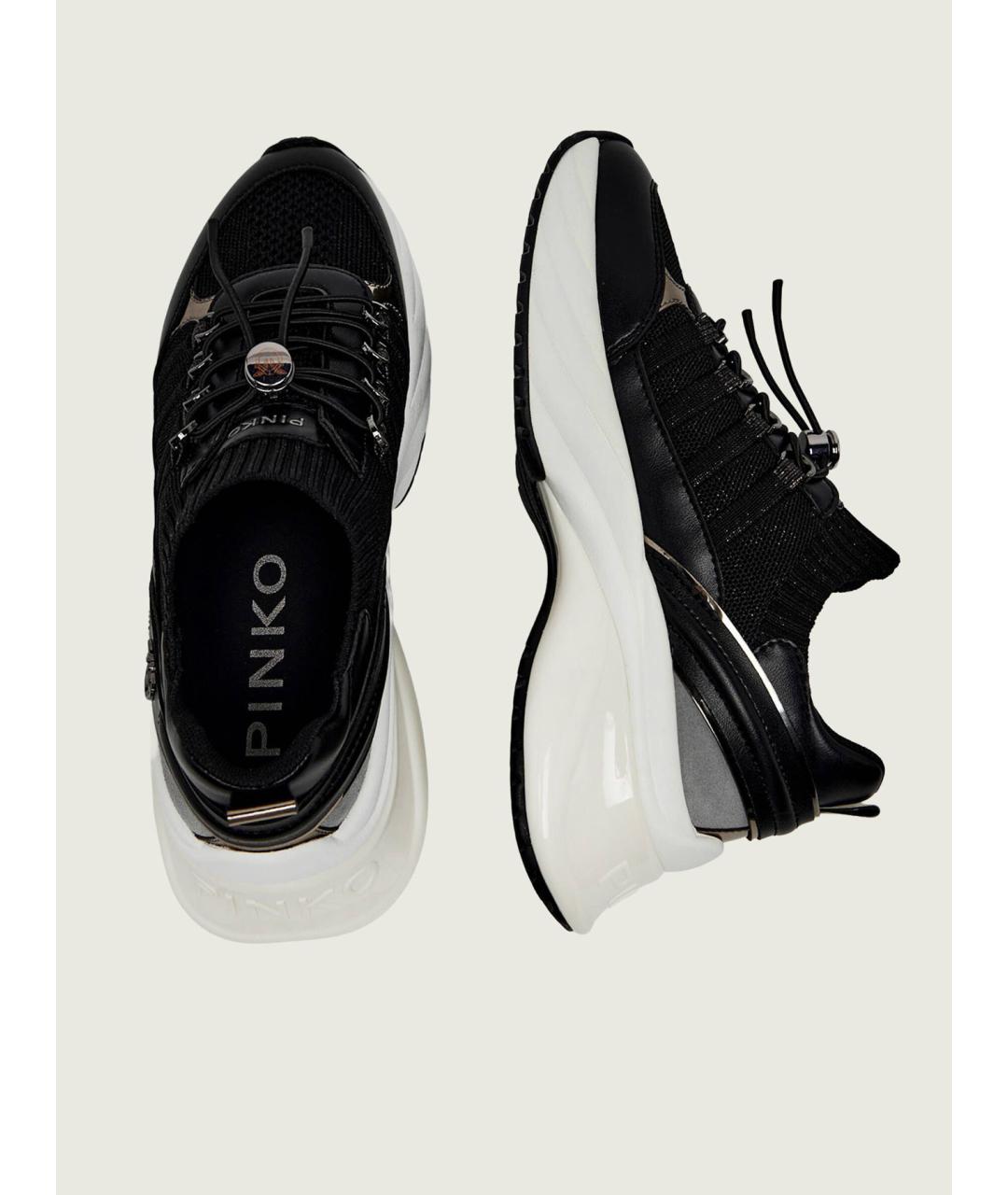 PINKO Черные кожаные кроссовки, фото 6