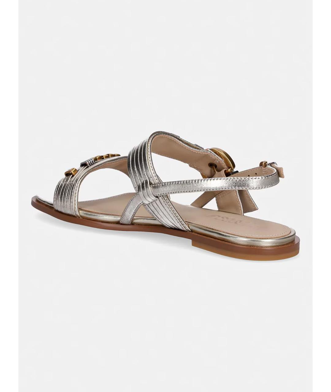 PINKO Серебряные кожаные босоножки, фото 3