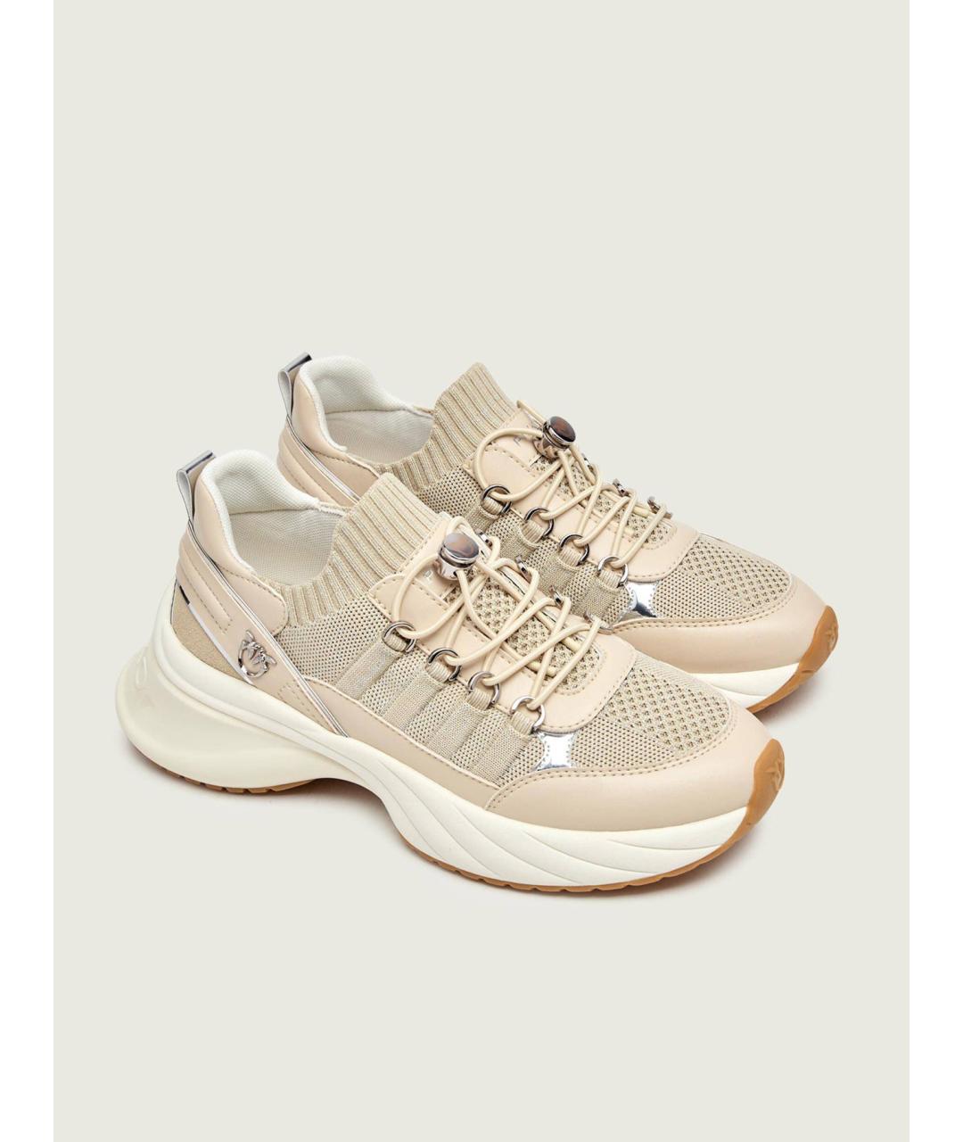 PINKO Бежевые синтетические кроссовки, фото 2