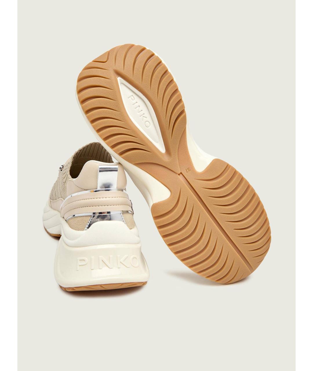 PINKO Бежевые синтетические кроссовки, фото 4