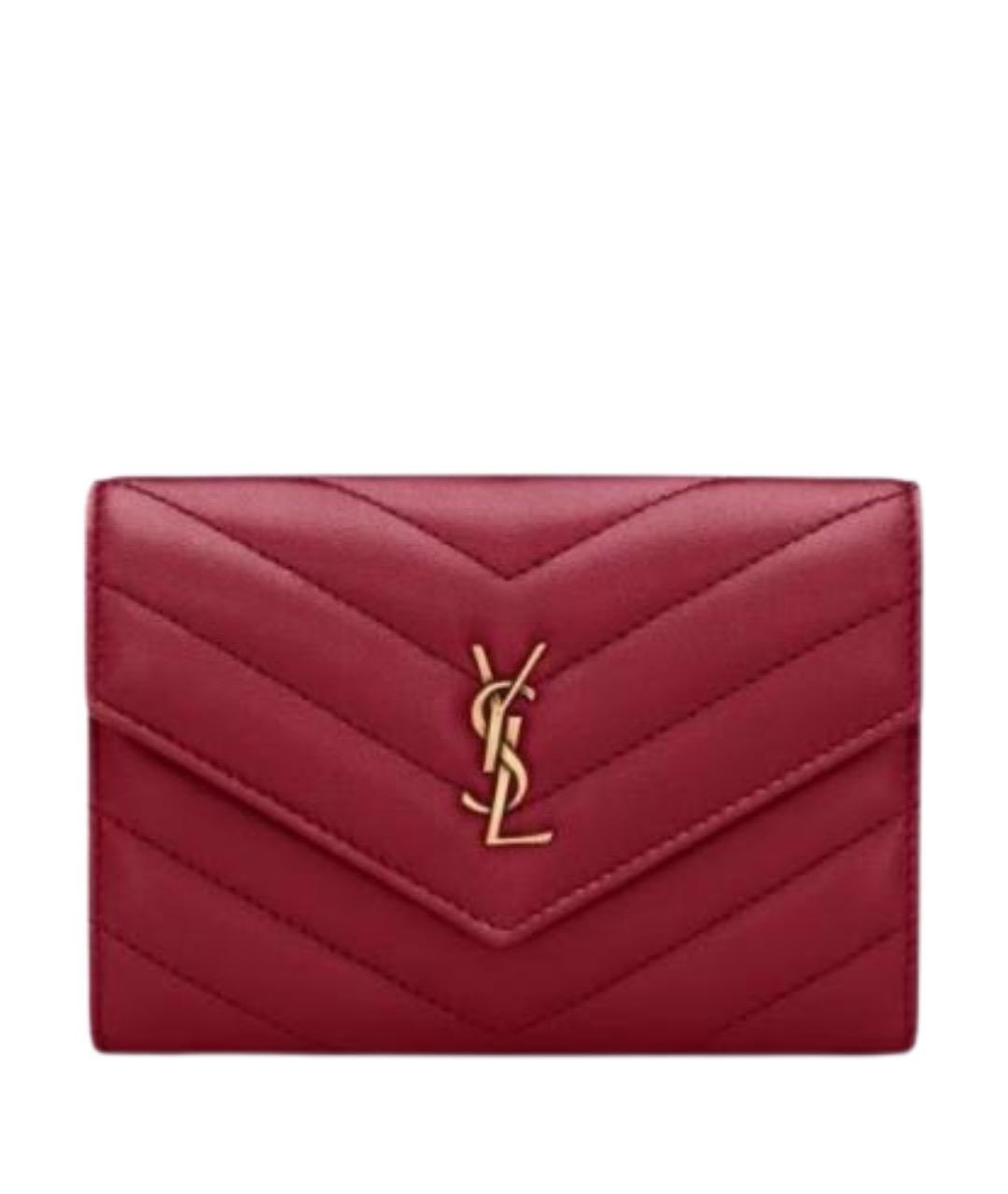 SAINT LAURENT Красный кожаный кошелек, фото 1