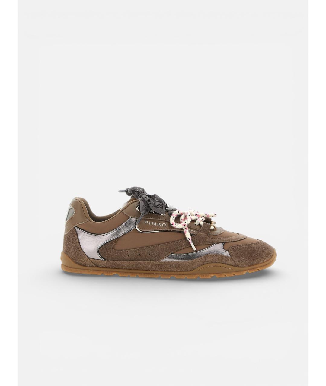 PINKO Коричневые замшевые кроссовки, фото 5