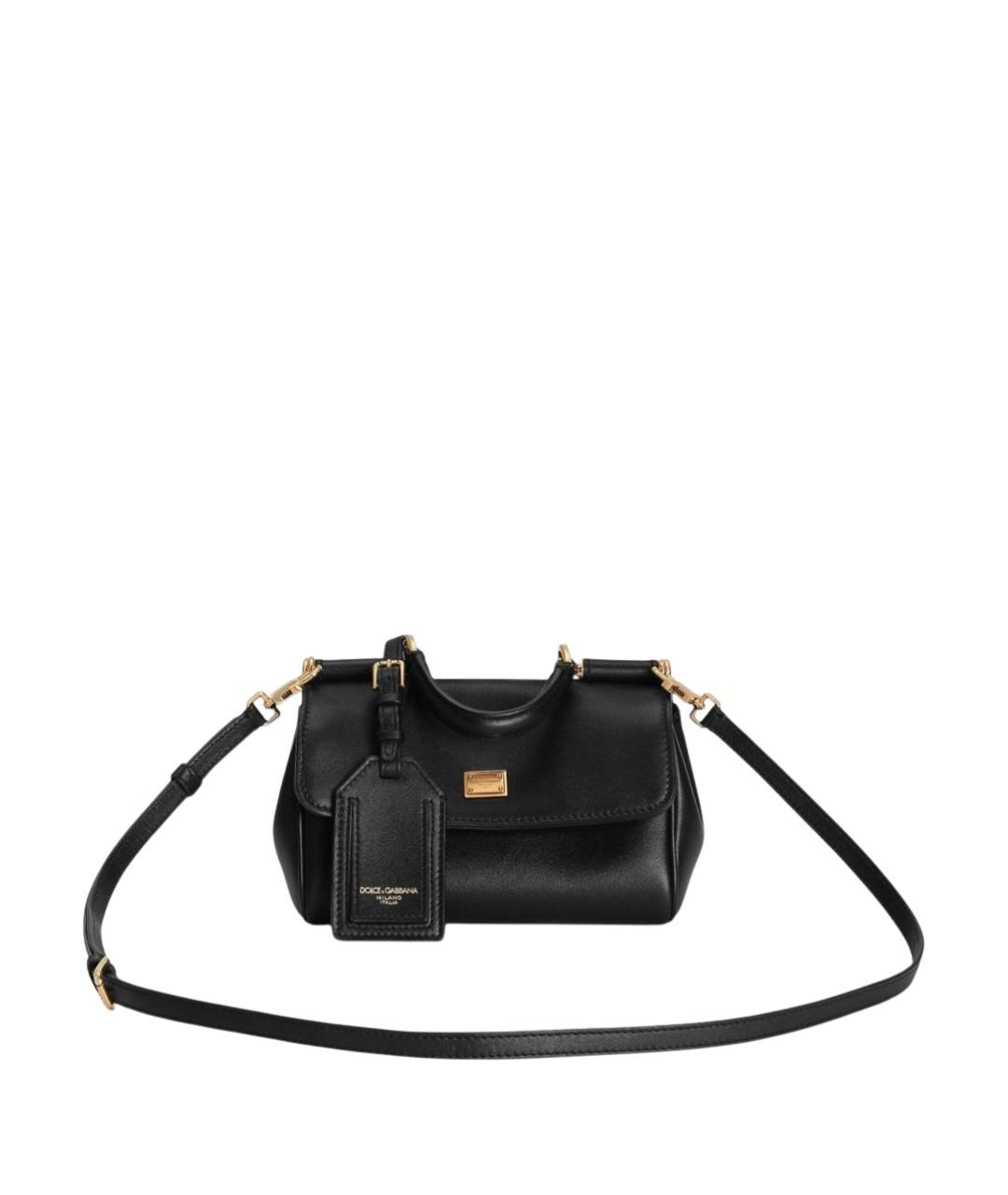 DOLCE&GABBANA Черная кожаная сумка тоут, фото 1