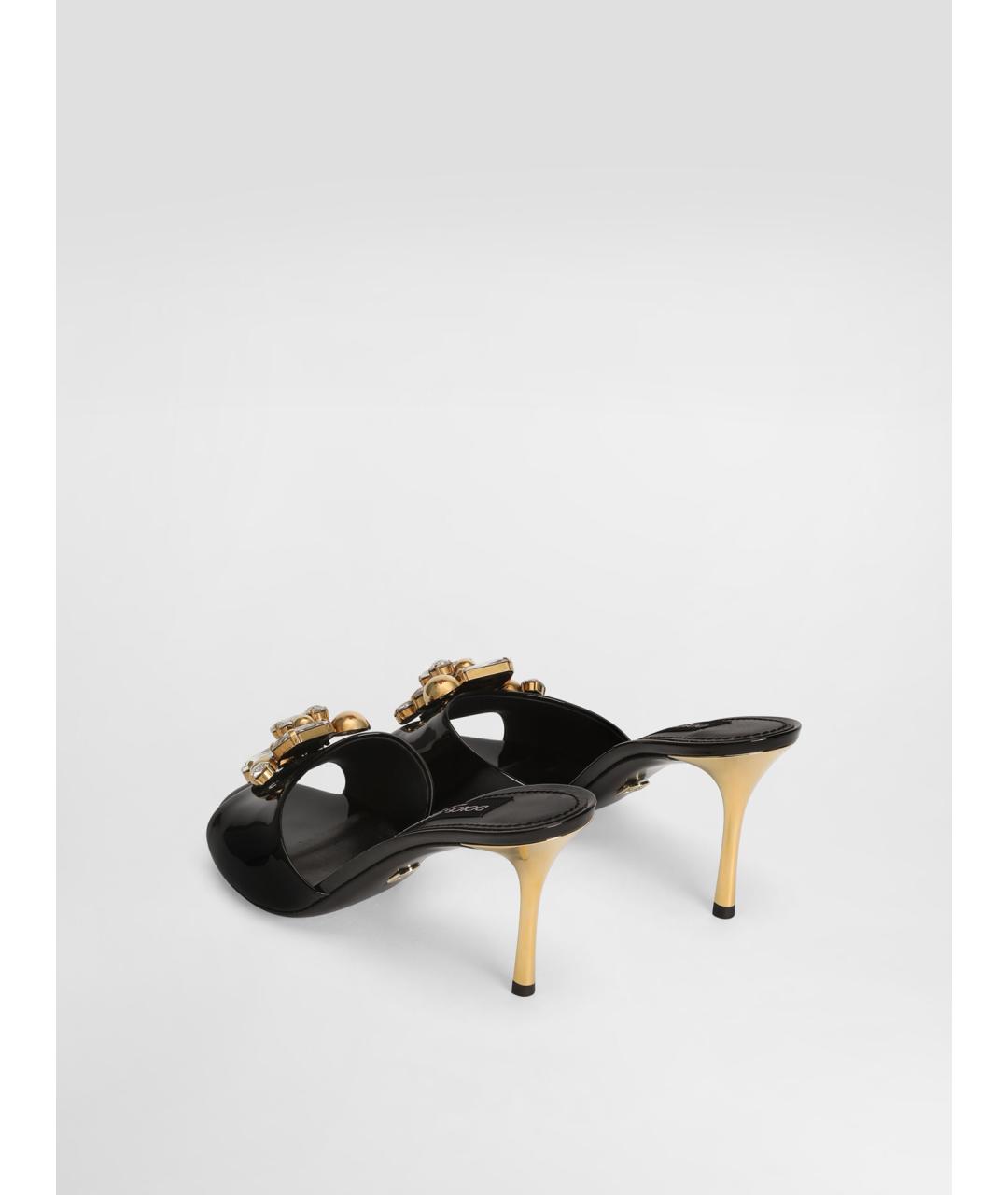 DOLCE&GABBANA Черные кожаные мюли, фото 4