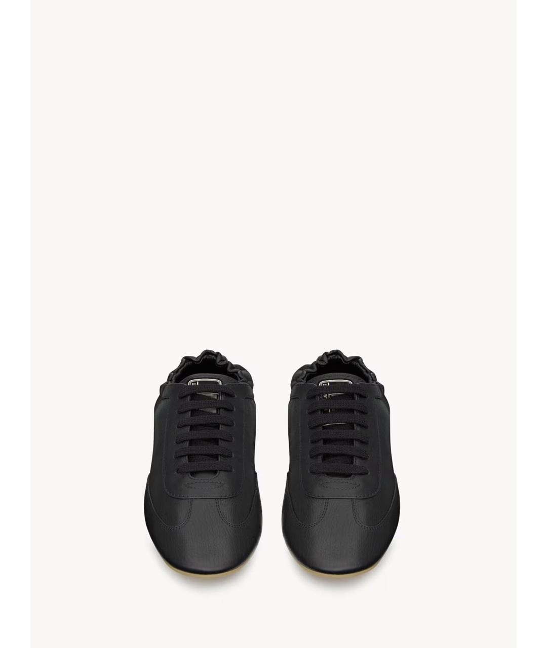 SAINT LAURENT Черные кожаные кроссовки, фото 2