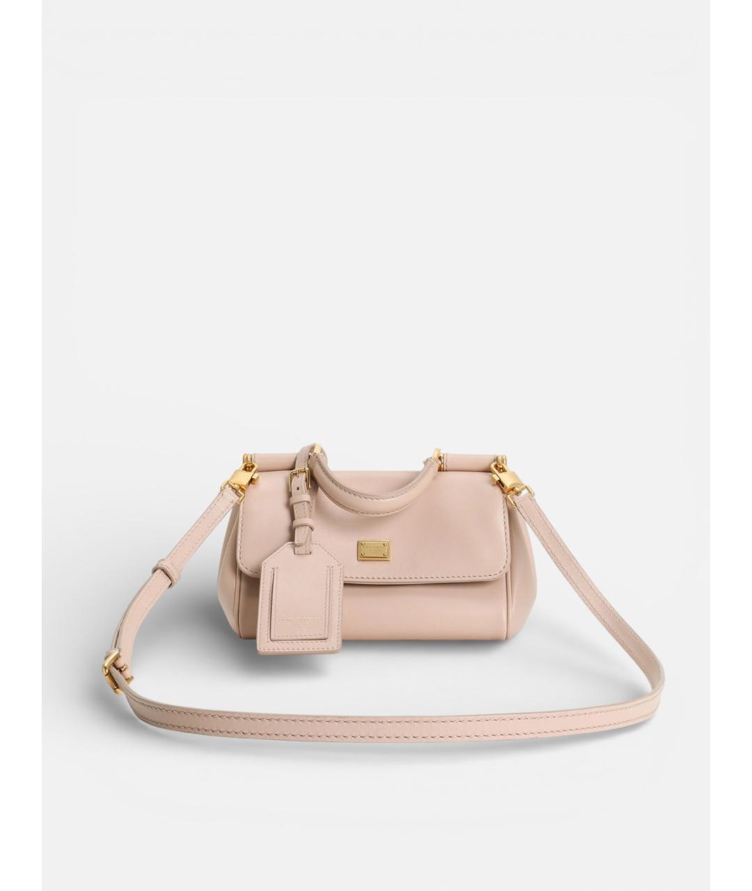 DOLCE&GABBANA Розовая кожаная сумка тоут, фото 5