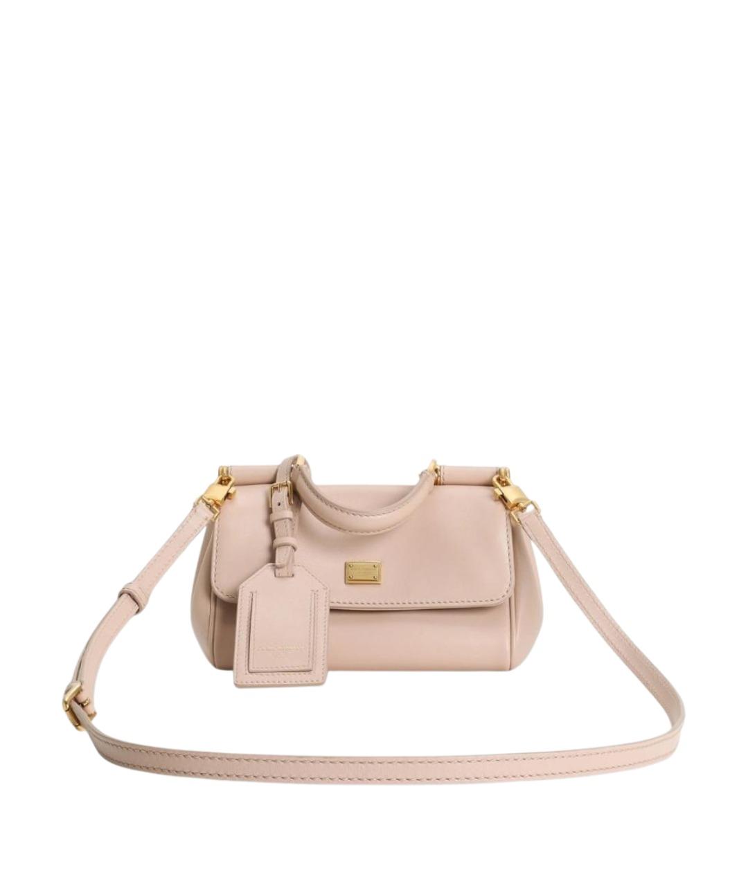 DOLCE&GABBANA Розовая кожаная сумка тоут, фото 1