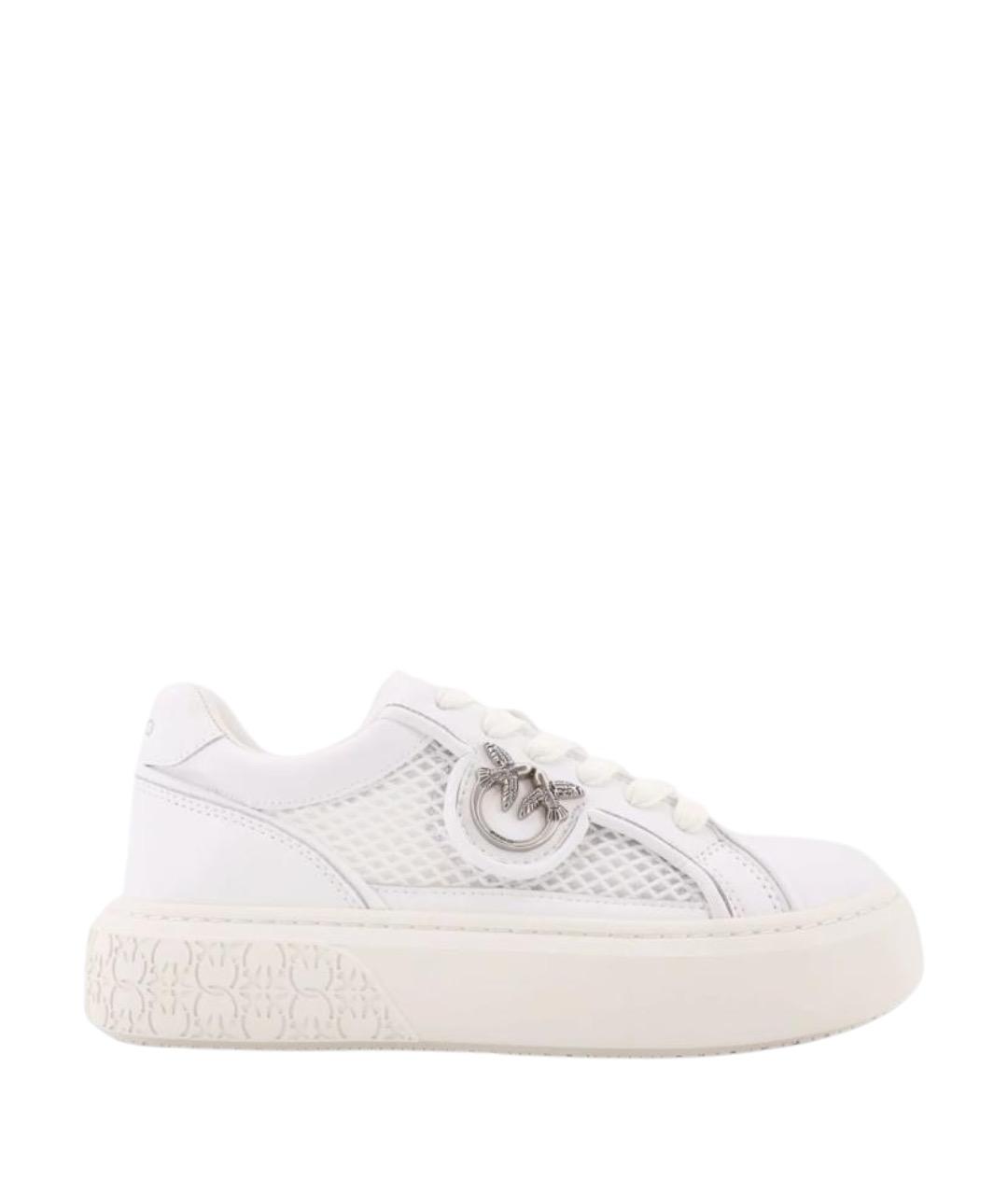 PINKO Белые кожаные кеды, фото 1