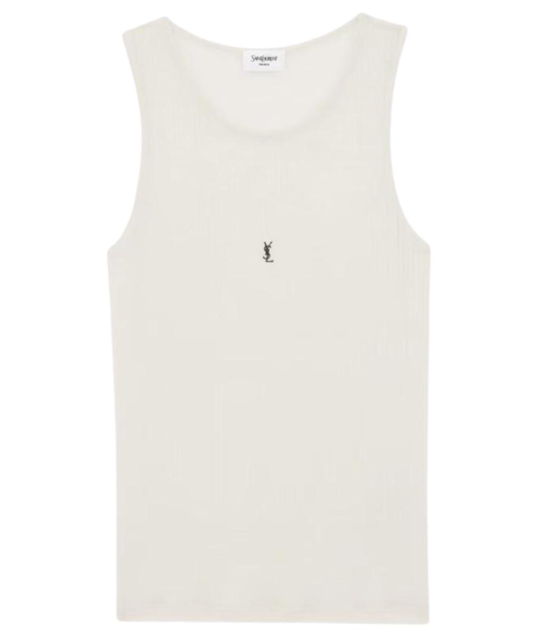 SAINT LAURENT Белая хлопковая майка, фото 1