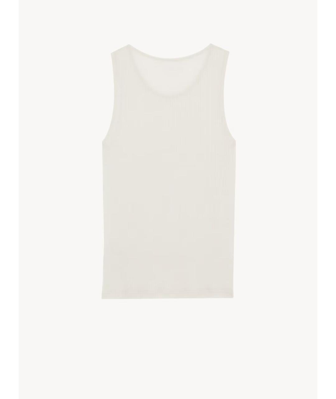 SAINT LAURENT Белая хлопковая майка, фото 2